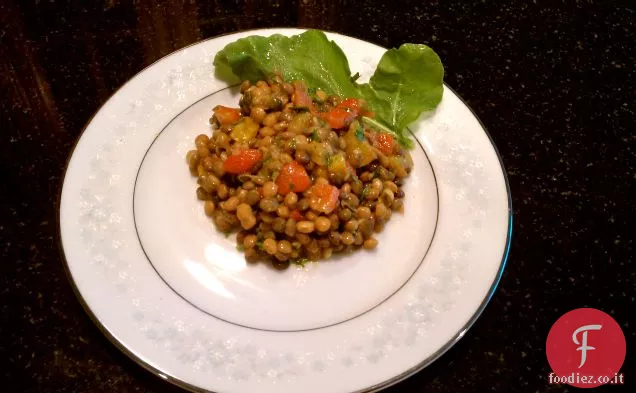 Insalata di lenticchie e peperoni rossi