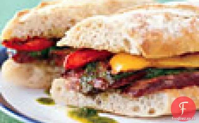 Panini alla griglia con Chimichurri e Peperoni