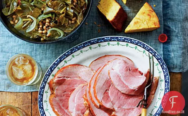 Buona fortuna Verdi e piselli con prosciutto