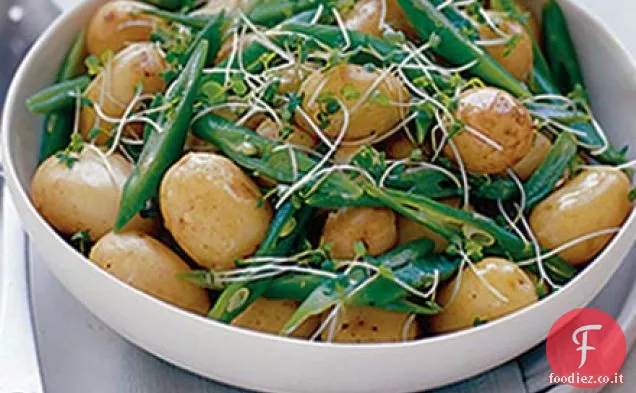 Patate novelle con fagioli e crescione
