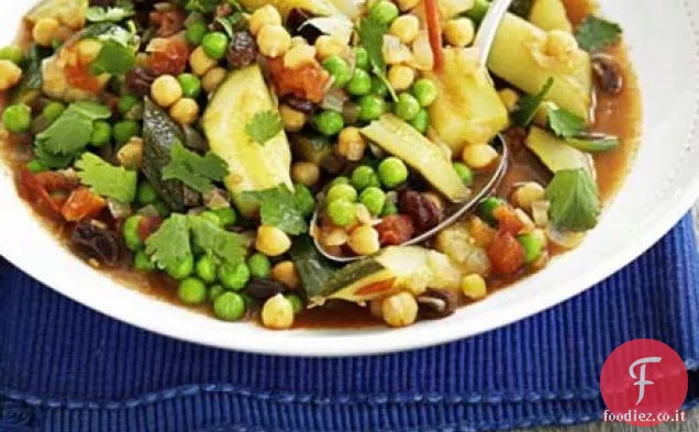 Tagine di verdure con ceci e uvetta