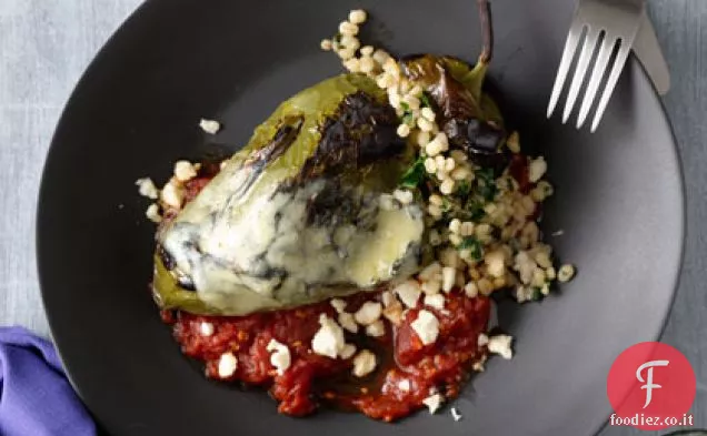 Poblanos ripieni d'orzo