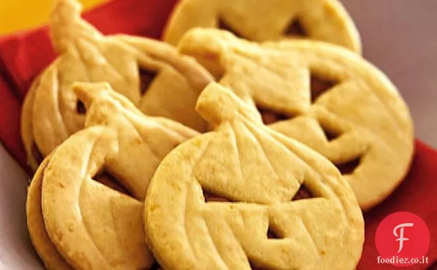 Biscotti faccia zucca arancione