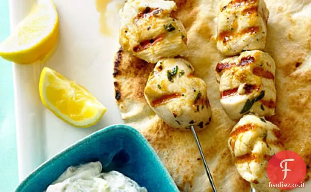 Souvlaki di pollo con Tzatziki