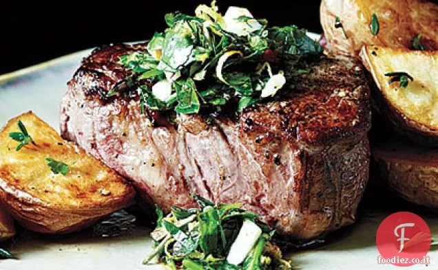 Filetto di manzo in crosta di pepe con Gremolata