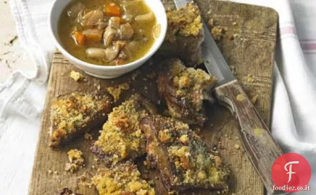 Petto d'agnello in crosta di senape