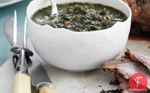 Salsa di menta fresca e uva passa