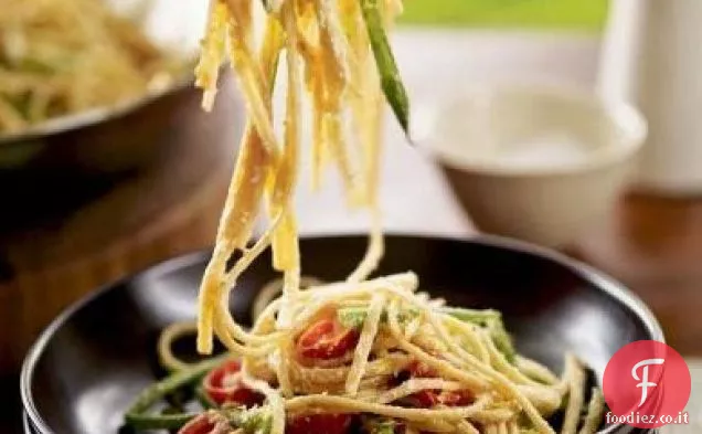Linguine Integrali con Fagiolini, Ricotta e Limone