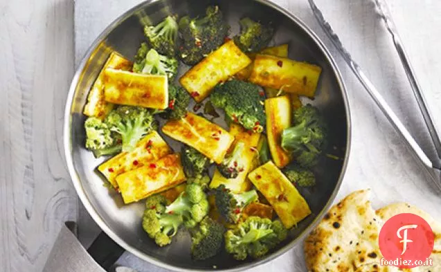 Broccoli speziati con paneer