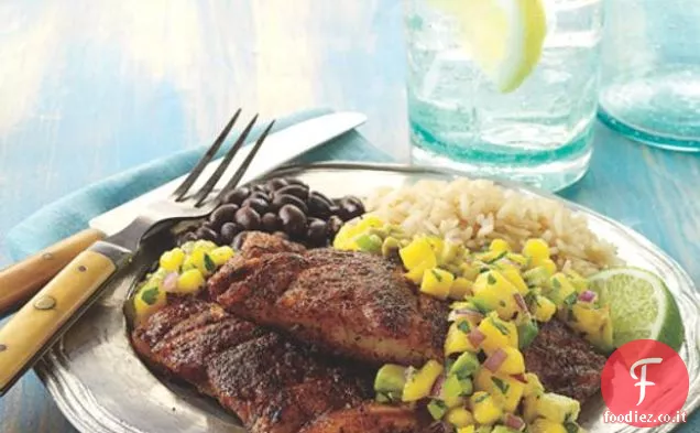 Snapper annerito con salsa di Mango