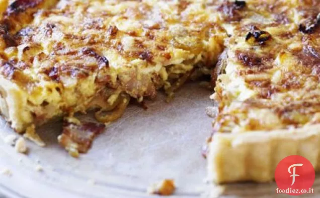 Quiche di formaggio e pancetta senza uova