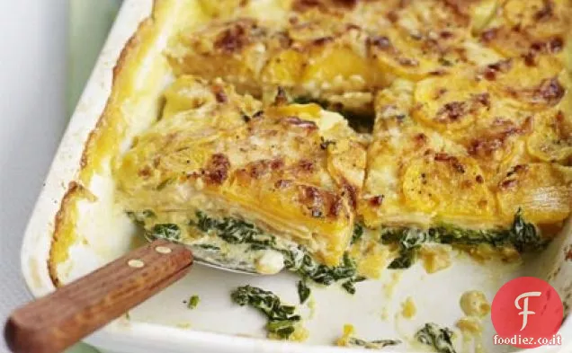Patate dolci e spinaci cuocere