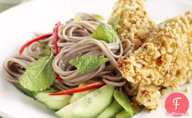 Pollo nocciola con insalata di noodle