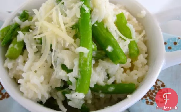 Riso cremoso al forno con asparagi e limone