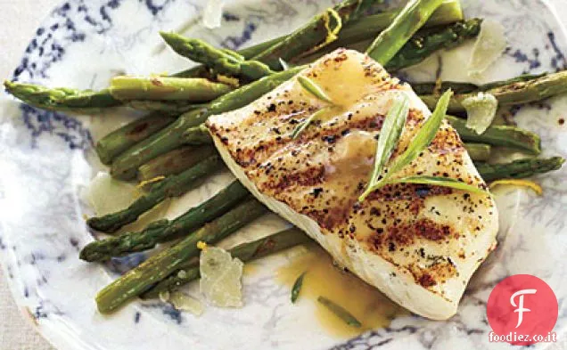 Halibut alla griglia con Dragoncello Beurre Blanc