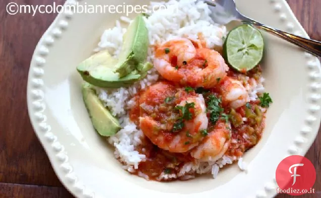 Guisado de Camarones (Gamberetti in salsa di pomodoro Criolla)