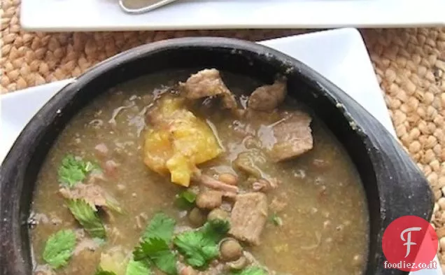 Sancocho o Sopa de Guandú (Zuppa colombiana di piselli di piccione)