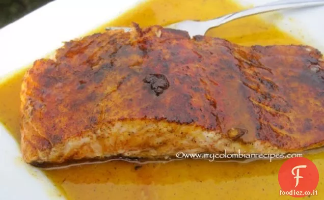 Salmón con Salsa de Mandarina(Salmone con salsa di Mandarina)