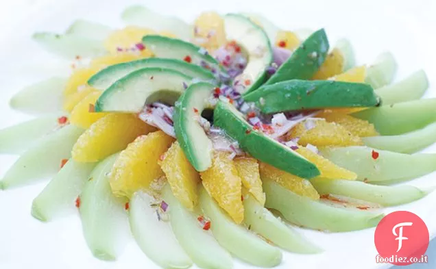 Insalata di arancia, Chayote, prosciutto e avocado