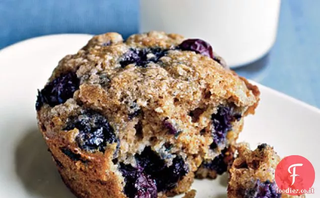 Muffin di farina d'avena ai mirtilli