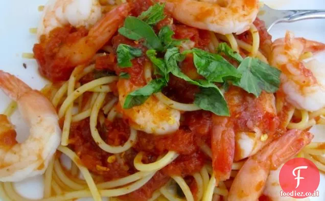 Spaghetti con Gamberi Fra Diavolo
