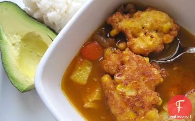 Frijoles Verdes con Torticas de Choclo (Zuppa di fagioli con frittelle di mais)