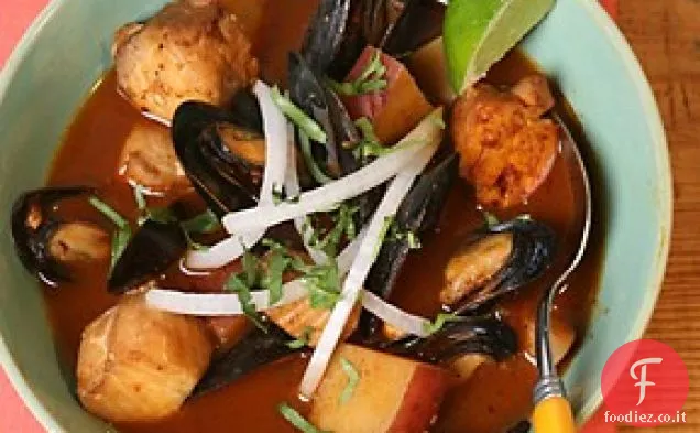 Zuppa di pesce rosso Cile di Rick Bayless
