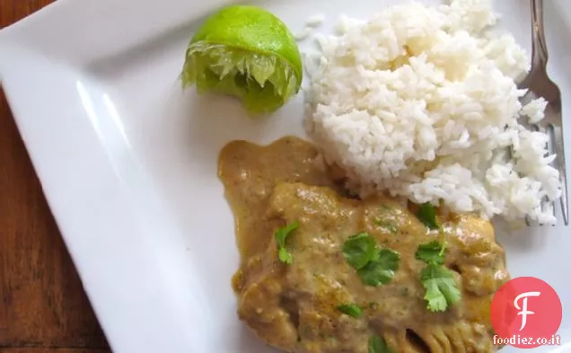 Bacalao con Salsa de Coco y Choclo (Merluzzo con salsa di cocco e mais)