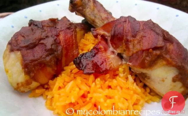 Pollo avvolto con pancetta e salsa di tamarindo