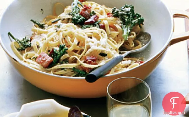 Fettuccine al limone con Broccoli e Pancetta