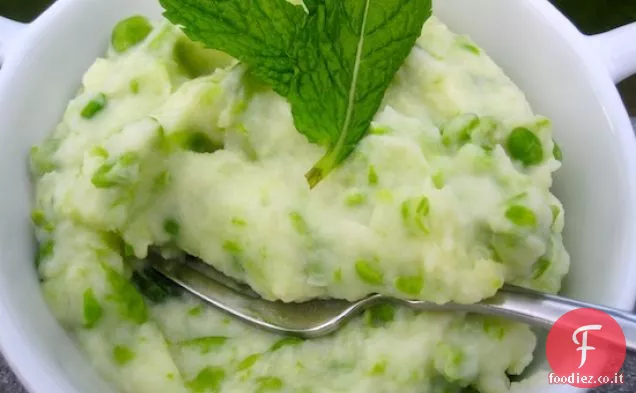 Purè di patate con piselli e menta