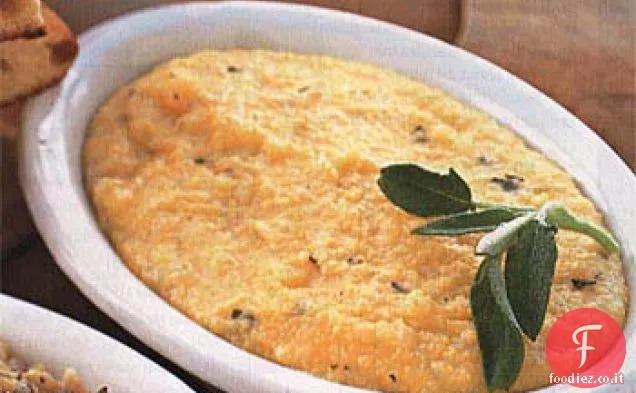 Polenta con Erbe fresche e formaggio Cheddar bianco