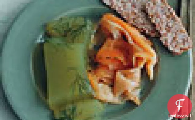 Gravlak di salmerino artico con gelatina di cetriolo