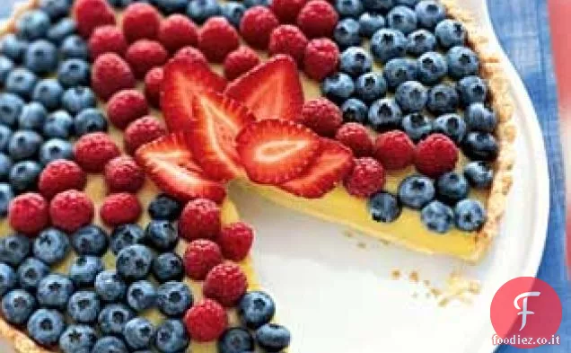 Crostata di Crema Balsamica Bianca con Topping di frutti di bosco freschi