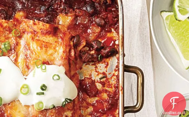 Enchiladas di manzo e fagioli neri