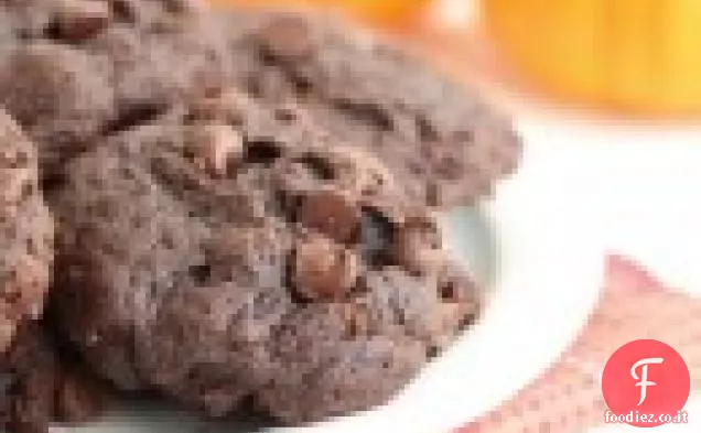 Biscotti di zucca con gocce di cioccolato doppio
