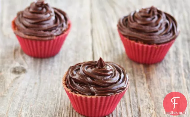 Forno a microonde Cupcakes al cioccolato con Ganache al cioccolato