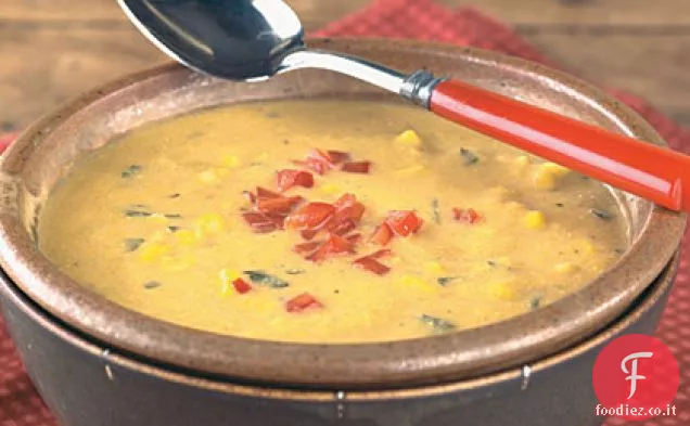 Pepe arrosto e zuppa di mais
