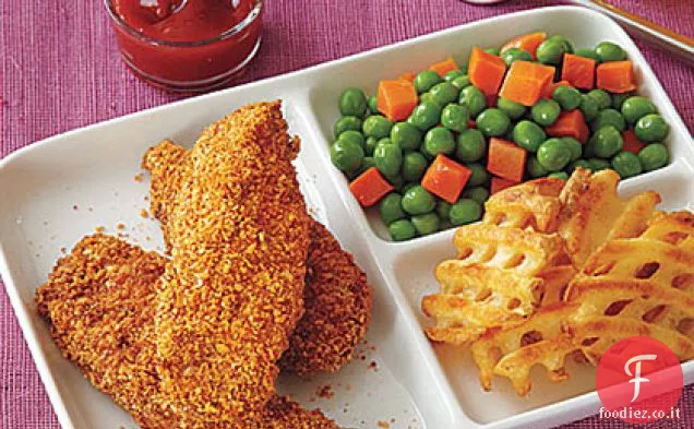 Croccanti dita di pollo in crosta di pecan