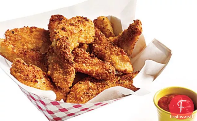 Dita di pollo in crosta di patate