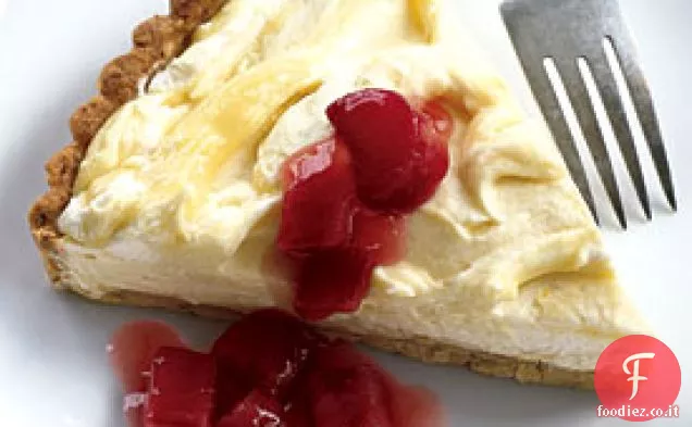 Crostata al limone con composta di rabarbaro