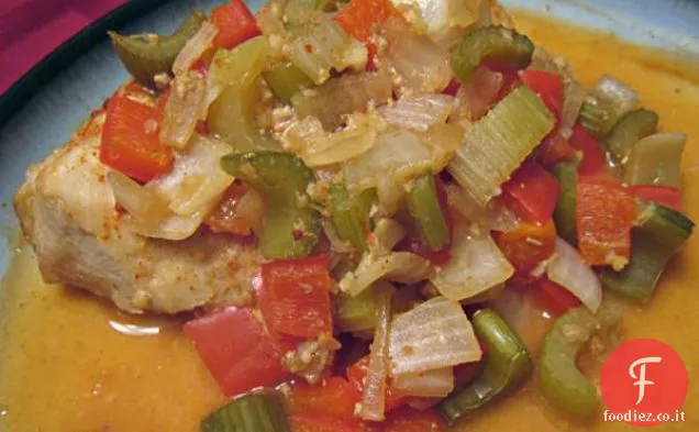 Pentola di coccio di pollo arancione
