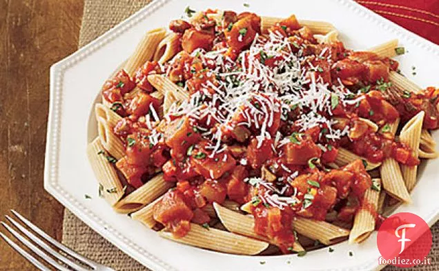 Penne Integrali con Salsa di Pomodoro e Melanzane