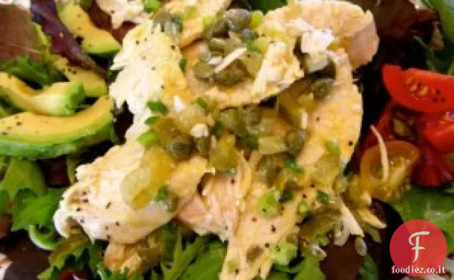 Insalata di petto di tacchino marinato al limone e Digione con Capperi e C