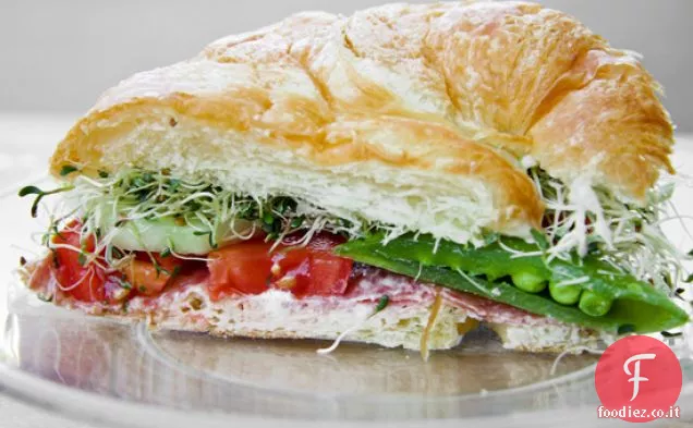 Veggie & Salame Croissant Sandwich