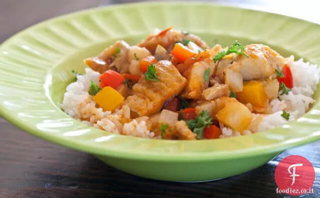 Baccalà (bacalao) con patate su riso