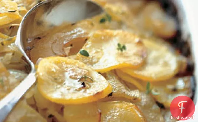 Gratin di mele, patate e cipolle