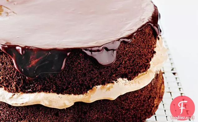 Torta a strati di cioccolato e arancia