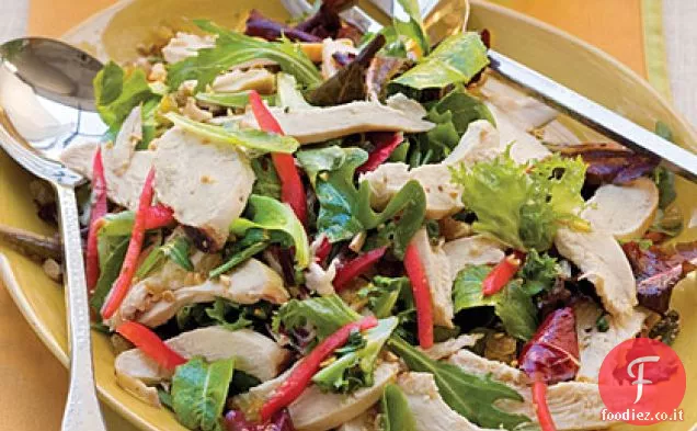 Cena di pollo alla griglia con vinaigrette agli agrumi