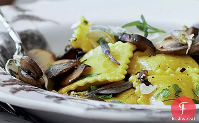 Ravioli di zucca con Funghi